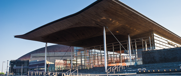 A picture of the Senedd Building 